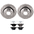 KIT-072524-24 2-Wheel Set Rear Brake Disc and Pad Kit, Cross-drilled and Slotted 5 Lugs 320.04 mm Semi-metallic, Includes (1) Brake Pad Set and (2) Brake Disc