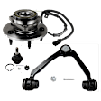 3-Piece Kit Front, Driver and Passenger Side Wheel Hub, Includes (1) Ball Joint, (1) Control Arm, and (1) Wheel Hub