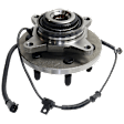 2-Wheel Set Front Brake Kit, Plain Surface, 6 Lugs, 350.01 mm, Ceramic, Includes (2) 4WD Actuator, (2) Brake Disc, (1) Brake Pad Set, and (2) Wheel Hub