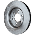 2-Wheel Set Front Brake Kit, Plain Surface, 6 Lugs, 350.01 mm, Ceramic, Includes (2) 4WD Actuator, (2) Brake Disc, (1) Brake Pad Set, and (2) Wheel Hub