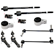 8-Piece Kit Front, Driver and Passenger Side Suspension Kit, Includes (2) Control Arm Bushing, (2) Sway Bar Link, and (4) Tie Rod End
