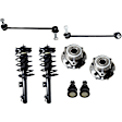 8-Piece Kit Front, Driver and Passenger Side Suspension Kit, Includes (2) Ball Joint, (2) Loaded Strut, (2) Sway Bar Link, and (2) Wheel Hub