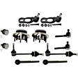 12-Piece Kit Suspension Kit Includes (4) Ball Joint, (2) Sway Bar Link, (4) Tie Rod End, and (2) Wheel Hub