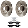 KIT-072524-54 2-Wheel Set Front Brake Disc and Pad Kit, Plain Surface 5 Lugs 347.9 mm Semi-metallic, Includes (1) Brake Pad Set and (2) Brake Disc