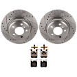 KIT-072524-98 2-Wheel Set Rear Brake Disc and Pad Kit, Cross-drilled and Slotted 5 Lugs 330 mm Semi-metallic, Includes (1) Brake Pad Set and (2) Brake Disc