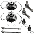 8-Piece Kit Front, Driver and Passenger Side Suspension Kit, Includes (2) Ball Joint, (4) Tie Rod End, and (2) Wheel Hub