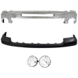 3-Piece Kit Front Bumper Chrome, Includes (1) Bumper, (1) Bumper Cover and (1) Fog Light