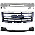 3-Piece Kit, Front Bumper, Chrome, Includes (1) Bumper, (1) Bumper Cover, and (1) Grille Assembly