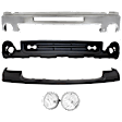 4-Piece Kit Front, Driver and Passenger Side Bumper Chrome, Includes (1) Bumper, (1) Bumper Cover, (1) Valance and (1) Fog Light