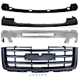 4-Piece Kit, Front Bumper, Chrome, Includes (1) Bumper, (1) Bumper Bracket, (1) Bumper Cover, and (1) Grille Assembly