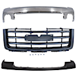 3-Piece Kit, Front Bumper, Chrome, Includes (1) Bumper, (1) Bumper Cover, and (1) Grille Assembly