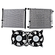 3-Piece Kit A/C Condenser, Includes (1) A/C Condenser, (1) Cooling Fan Assembly and (1) Radiator