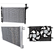 2014 GMC Acadia SLE - 3-Piece Kit A/C Condenser, 3.6L 6Cyl,  Includes (1) A/C Condenser, (1) Cooling Fan Assembly, and (1) Radiator