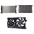 3-Piece Kit A/C Condenser, includes (1) A/C Condenser, (1) Cooling Fan Assembly and (1) Radiator, 2.4L Eng., 4 Cyl.