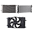 3-Piece Kit A/C Condenser, 2.4L, 4Cyl, Includes (1) A/C Condenser, (1) Cooling Fan Assembly and (1) Radiator