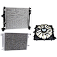 3-Piece Kit A/C Condenser, 2.5L, 4Cyl, Includes (1) A/C Condenser, (1) Cooling Fan Assembly and (1) Radiator
