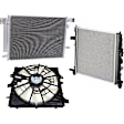 2015 Cadillac ATS - 3-Piece Kit A/C Condenser, Coupe, Automatic Transmission, For Models With Standard Duty Cooling and Without Transmission Oil Cooler, 2.0L 4Cyl,  Includes (1) A/C Condenser, (1) Cooling Fan Assembly, and (1) Radiator