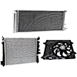 3-Piece Kit A/C Condenser, 1.4L, 4Cyl, Includes (1) A/C Condenser, (1) Cooling Fan Assembly and (1) Radiator