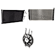 1999 Chevrolet K2500 Suburban - 3-Piece Kit A/C Condenser, 5.7L 8Cyl,  Includes (1) A/C Condenser, (1) Cooling Fan Assembly, and (1) Radiator