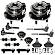 14-Piece Kit Front, Driver and Passenger Side Suspension Kit, Includes (4) Ball Joint, (2) Sway Bar Link, (2) Tie Rod Adjusting Sleeve, (4) Tie Rod End, and (2) Wheel Hub