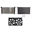 3-Piece Kit A/C Condenser, includes (1) A/C Condenser, (1) Cooling Fan Assembly and (1) Radiator, 4.8L/5.3L/6.0L/6.2L Eng., 8 Cyl.