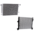 2-Piece Kit A/C Condenser, includes (1) A/C Condenser and (1) Radiator, 2.0L Eng., 4 Cyl.