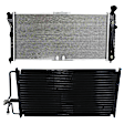 1997-2000 Oldsmobile Silhouette - 2-Piece Kit A/C Condenser, includes (1) A/C Condenser and (1) Radiator, 3.1L/3.4L/3.8L Eng., 6 Cyl.