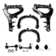 10-Piece Kit Front, Driver and Passenger Side Suspension Kit, Includes (4) Ball Joint, (4) Control Arm, and (2) Sway Bar Link