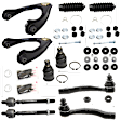 14-Piece Kit Front Suspension Kit, Includes (2) Ball Joint, (2) Control Arm, (2) Steering Rack Boot, (2) Strut Mount Bushing, (2) Sway Bar Link, and (4) Tie Rod End