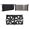 2013 Cadillac Escalade ESV - 3-Piece Kit A/C Condenser,  For Models With Rear Air Conditioning, 6.2L 8Cyl,  Includes (1) A/C Condenser, (1) Cooling Fan Assembly, and (1) Radiator