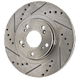 4-Wheel Set Front and Rear Brake Disc and Pad Kit, Cross-drilled and Slotted 5 Lugs Front-299.97 mm/Rear-259.59 mm Ceramic Pro-Line Series, Includes (2) Brake Pad Set and (4) Brake Disc