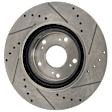 4-Wheel Set Front and Rear Brake Disc and Pad Kit, Cross-drilled and Slotted 5 Lugs Front-299.97 mm/Rear-259.59 mm Ceramic Pro-Line Series, Includes (2) Brake Pad Set and (4) Brake Disc