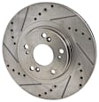 4-Wheel Set Front and Rear Brake Disc and Pad Kit, Cross-drilled and Slotted 5 Lugs Front-299.97 mm/Rear-259.59 mm Ceramic Pro-Line Series, Includes (2) Brake Pad Set and (4) Brake Disc