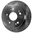 4-Wheel Set Front and Rear Brake Disc and Pad Kit, Cross-drilled and Slotted 5 Lugs Front-299.97 mm/Rear-259.59 mm Ceramic Pro-Line Series, Includes (2) Brake Pad Set and (4) Brake Disc