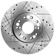4-Wheel Set Front and Rear Brake Disc and Pad Kit, Cross-drilled and Slotted, 5 Lugs, Ceramic, Pro-Line Series