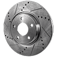 4-Wheel Set Front and Rear Brake Disc and Pad Kit, Cross-drilled and Slotted, 5 Lugs, Ceramic, Pro-Line Series