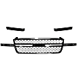 2005 Chevrolet Silverado 1500 HD Base - 3-Piece Kit Grille, Chrome Shell with Painted Gray Insert,  Includes (1) Grille and (2) Grille Trim