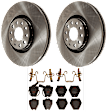 KIT-072924-01 2-Wheel Set Front Brake Disc and Pad Kit, Plain Surface 5 Lugs 320.04 mm Semi-metallic, Includes (1) Brake Pad Set and (2) Brake Disc