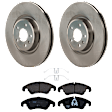 KIT-072924-02 2-Wheel Set Front Brake Disc and Pad Kit, Plain Surface 5 Lugs 344.93 mm Semi-metallic, Includes (2) Brake Disc and (1) Brake Pad Set