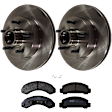 KIT-072924-1002 2-Wheel Set Front Brake Disc and Pad Kit, Plain Surface 5 Lugs 261.11 mm Semi-metallic, Includes (1) Brake Pad Set and (2) Brake Disc
