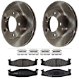 KIT-072924-1004 2-Wheel Set Front Brake Disc and Pad Kit, Plain Surface 5 Lugs 297.43 mm Semi-metallic, Includes (2) Brake Disc and (1) Brake Pad Set