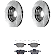 2017 Ford Focus - 2-Wheel Set Front Brake Disc and Pad Kit, Plain Surface, 5 Lugs, 277.88 mm, Semi-metallic, With Rear Disc Brake, 2.0L 4Cyl, Includes (2) Disc and (1) Pad Set
