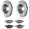 2017 Ford Focus - 2-Wheel Set Front Brake Disc and Pad Kit, Plain Surface, 5 Lugs, 277.88 mm, Semi-metallic, With Rear Disc Brake, 2.0L 4Cyl, Includes (2) Disc and (1) Pad Set