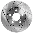2016 Ford Focus - 2-Wheel Set Front Brake Disc and Pad Kit, Cross-drilled and Slotted, 5 Lugs, 277.88 mm, Semi-metallic, For Models With Rear Disc Brake, 1.0L 3Cyl,  Includes (2) Disc and (1) Pad Set