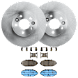 KIT-072924-1018 2-Wheel Set Front Brake Disc and Pad Kit, Plain Surface 5 Lugs 315.47 mm Ceramic, Includes (1) Brake Pad Set and (2) Brake Disc
