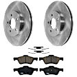 KIT-072924-1075 2-Wheel Set Front Brake Disc and Pad Kit, Plain Surface 5 Lugs 302.77 mm Ceramic, Includes (1) Brake Pad Set and (2) Brake Disc