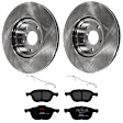 KIT-072924-1101 2-Wheel Set Front Brake Disc and Pad Kit, Plain Surface 5 Lugs 299.97 mm Ceramic, Includes (2) Brake Disc and (1) Brake Pad Set
