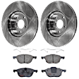 KIT-072924-1102 2-Wheel Set Front Brake Disc and Pad Kit, Plain Surface 5 Lugs 299.97 mm Semi-metallic, Includes (2) Brake Disc and (1) Brake Pad Set