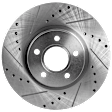 KIT-072924-1109 2-Wheel Set Front Brake Disc and Pad Kit, Cross-drilled and Slotted 5 Lugs 299.97 mm Ceramic, Includes (2) Brake Disc and (1) Brake Pad Set