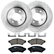 KIT-072924-110 2-Wheel Set Front Brake Disc and Pad Kit, Plain Surface 6 Lugs 296.93 mm Ceramic, Includes (1) Brake Pad Set and (2) Brake Disc